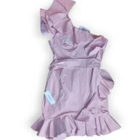 Bardot NWT Pink Chelsey Frill Ruffle Dress Large - Picture 11 of 14